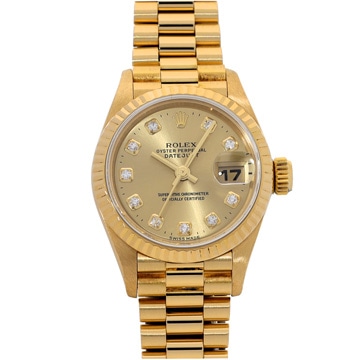 ロレックス デイトジャスト 69178G シャンパン/ダイヤモンド レディース 時計 【中古】【wristwatch】