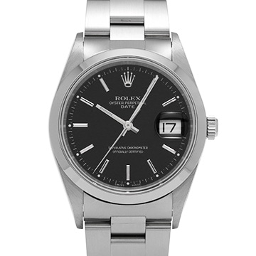ロレックス オイスターパーペチュアル デイト 15200 ブラック メンズ 時計 【中古】【wristwatch】