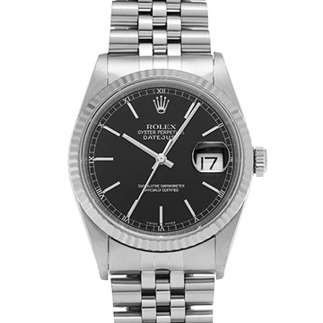 ロレックス デイトジャスト 16234 ブラック メンズ 時計 【中古】【wristwatch】