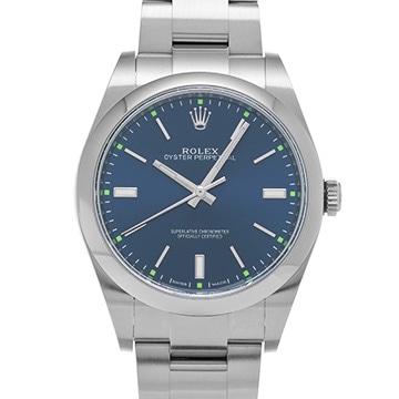 ロレックス オイスターパーペチュアル 39 114300 ブルー メンズ 時計 【中古】【wristwatch】