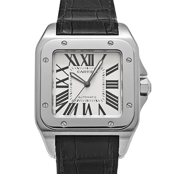 カルティエ サントス 100 LM W20073X8 シルバー メンズ 時計 【中古】【wristwatch】