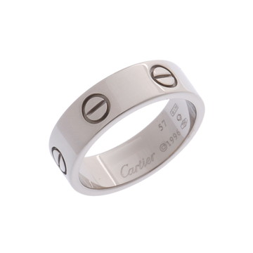 カルティエ ラブリング #57 シルバー K18ホワイトゴールド WG メンズ ジュエリー 【中古】【jewelry】