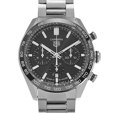 タグ ホイヤー カレラ キャリバーホイヤー02 スポーツ クロノグラフ CBN2A1B.BA0643 ブラック メンズ 時計 【中古】【wristwatch】
