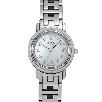 エルメス クリッパー ナクレ CL4.210 ホワイトシェル レディース 時計 【中古】【wristwatch】