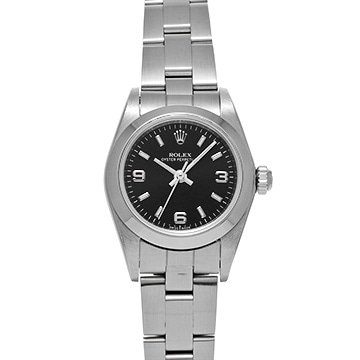 ロレックス オイスターパーペチュアル 76080 ブラック レディース 時計 【中古】【wristwatch】