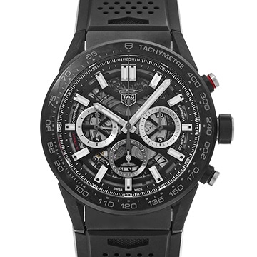 タグ ホイヤー カレラ キャリバーホイヤー02 クロノグラフ CBG2A91.FT6173 スケルトン メンズ 時計 【中古】【wristwatch】