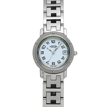 エルメス クリッパー ナクレ CL4.210 ホワイト レディース 時計 【中古】【wristwatch】