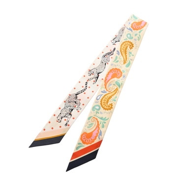 エルメス ツイリー GUEPARDS BANDANA ライトイエロー系/ホワイト/マルチカラー シルク100％ レディース 【新品】【other】
