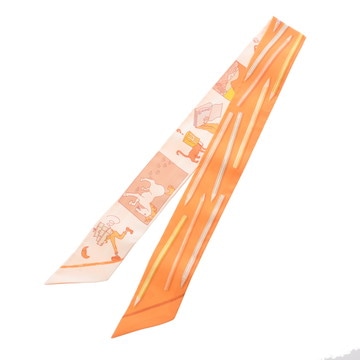 エルメス ツイリー A VOS CRAYONS オレンジ/マルチカラー シルク100％ レディース 【新品】【other】