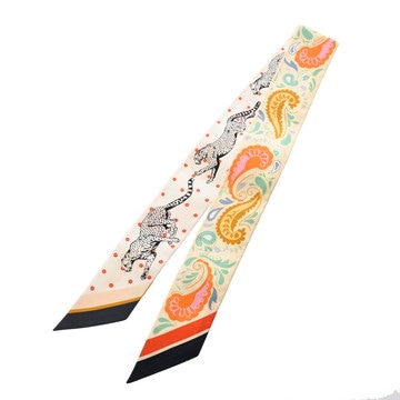 エルメス ツイリー GUEPARDS BANDANA ライトイエロー系/ホワイト/マルチカラー シルク100％ レディース 【新品】【other】