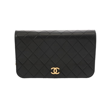 シャネル マトラッセ プッシュロックチェーンショルダー ブラック ラムスキン レディース バッグ 【中古】【bag】