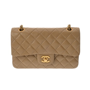 シャネル マトラッセ Ｗフラップ Ｗチェーンショルダー 23 ベージュ A01113 ラムスキン レディース バッグ 【中古】【bag】