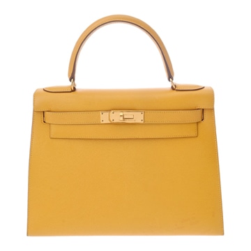 エルメス ケリー 28 外縫い 2WAY ジョーヌ クシュベル レディース バッグ 【中古】【bag】