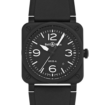 ベル＆ロス BR 03 ブラックマット BR03A-BL-CE/SRB ブラック メンズ 時計 【中古】【wristwatch】