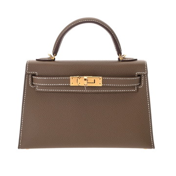 エルメス ミニケリー 2 エトゥープ ヴォーエプソン レディース バッグ 【中古】【bag】