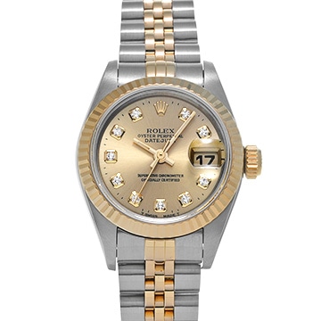 ロレックス デイトジャスト 69173G シャンパン/ダイヤモンド レディース 時計 【中古】【wristwatch】