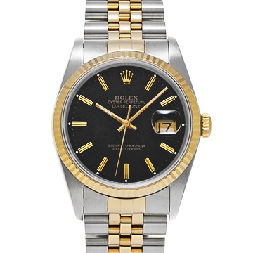 ロレックス デイトジャスト 16233 ブラック メンズ 時計 【中古】【wristwatch】