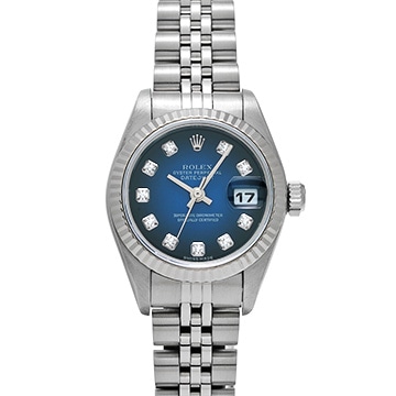 ロレックス デイトジャスト 79174G ブルー・グラデーション/ダイヤモンド レディース 時計 【中古】【wristwatch】
