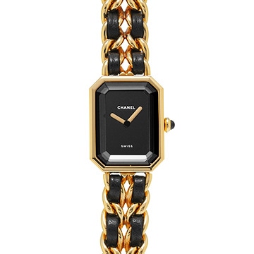 シャネル プルミエール L H0001 ブラック レディース 時計 【中古】【wristwatch】