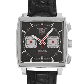 タグ ホイヤー モナコ キャリバー12 クロノグラフ CAW2114.FC6177 ブラック/シルバー メンズ 時計 【中古】【wristwatch】