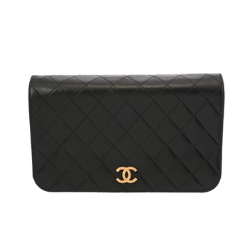 シャネル マトラッセ プッシュロック チェーンショルダー ブラック ラムスキン レディース バッグ 【中古】【bag】