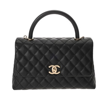 シャネル マトラッセ ココハンドル S ブラック A92991 キャビアスキン レディース バッグ 【中古】【bag】