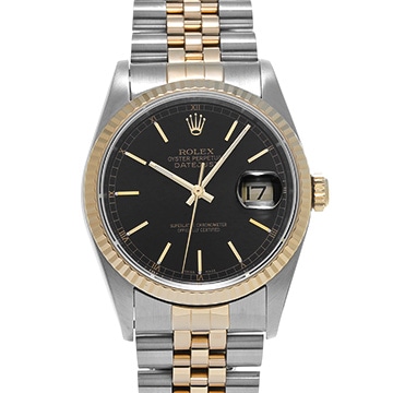 ロレックス デイトジャスト 16233 ブラック メンズ 時計 【中古】【wristwatch】