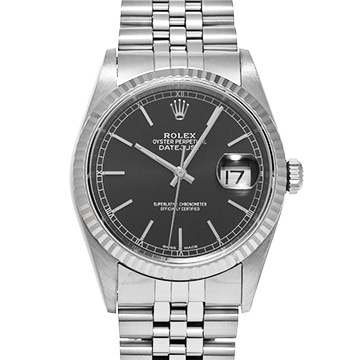 ロレックス デイトジャスト 16234 ブラック メンズ 時計 【中古】【wristwatch】
