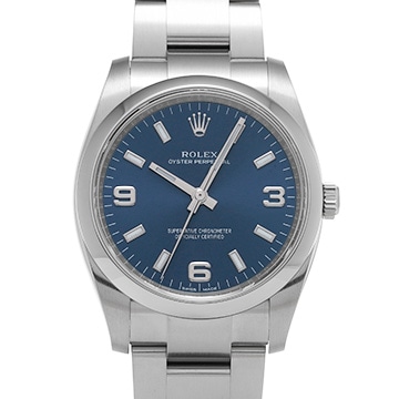 ロレックス オイスターパーペチュアル 34 114200 ブルー メンズ 時計 【中古】【wristwatch】