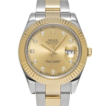 ロレックス デイトジャストII 116333G シャンパン/ダイヤモンド メンズ 時計 【中古】【wristwatch】