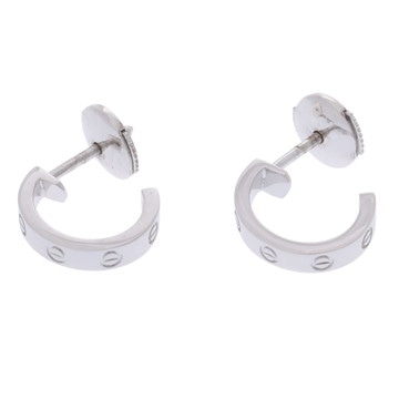 カルティエ ミニラブ ピアス シルバー B8028900 K18ホワイトゴールド WG レディース ジュエリー 【中古】【jewelry】