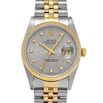 ロレックス デイトジャスト 16233G グレーコンピュータ/ダイヤモンド メンズ 時計 【中古】【wristwatch】