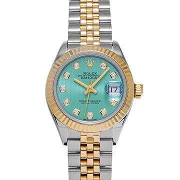 ロレックス レディ デイトジャスト 28 279173G ミントグリーン/ダイヤモンド レディース 時計 【中古】【wristwatch】