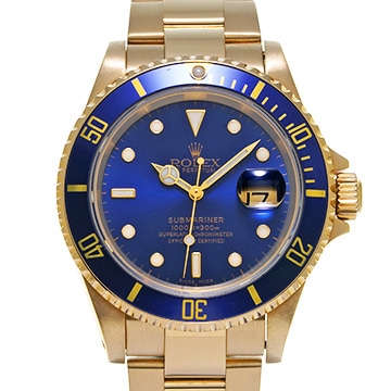 ロレックス サブマリーナ デイト 16618LB ブルー メンズ 時計 【中古】【wristwatch】