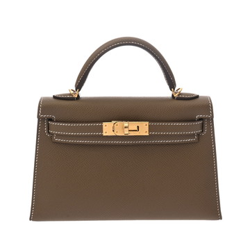 エルメス ミニケリー2 2WAY エトゥープ ヴォーエプソン レディース バッグ 【未使用】【bag】