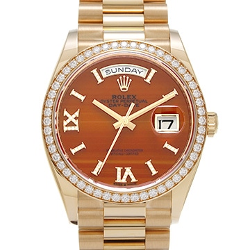 ロレックス デイデイト 36 128348RBR カーネリアン/ダイヤモンド メンズ 時計 【未使用】【wristwatch】