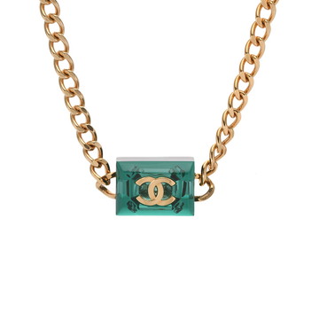 シャネル ネックレス ゴールド/グリーン ABA454 メタル/レジン レディース ジュエリー 【中古】【jewelry】