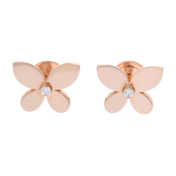 グラフ ミニバタフライスタッド ピアス ゴールド RGE1807 K18ピンクゴールド PG レディース ジュエリー 【中古】【jewelry】