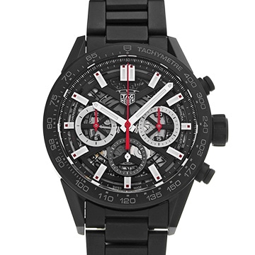 タグ ホイヤー カレラ キャリバーホイヤー02 クロノグラフ CBG2090.BH0661 ブラック メンズ 時計 【中古】【wristwatch】