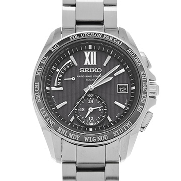 セイコー セイコー ブライツ ワールドタイム ソーラー電波 SAGA145 ブラック メンズ 時計 【中古】【wristwatch】