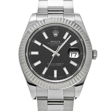 ロレックス デイトジャストII 116334 ブラック メンズ 時計 【中古】【wristwatch】
