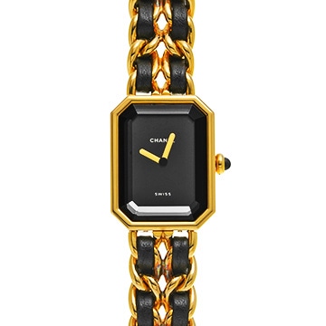 シャネル プルミエール M H0001 ブラック レディース 時計 【中古】【wristwatch】