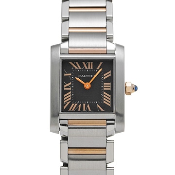 カルティエ タンクフランセーズ SM　 W5010001 ブラック レディース 時計 【中古】【wristwatch】