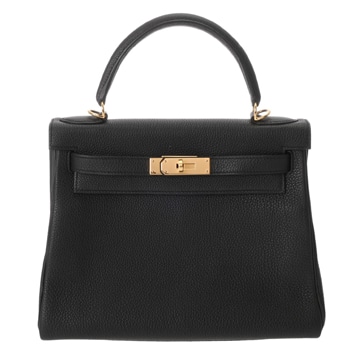 エルメス ケリー 28 内縫い ブラック トゴ レディース バッグ 【中古】【bag】