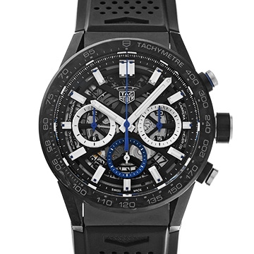 タグ ホイヤー カレラ キャリバーホイヤー02 クロノグラフ CBG2017.FT6143 ブラック メンズ 時計 【中古】【wristwatch】