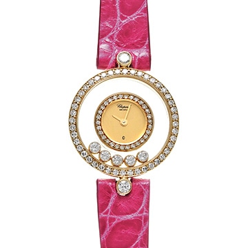 ショパール ハッピーダイヤモンド 20/3957 ホワイト/ダイヤモンド レディース 時計 【中古】【wristwatch】