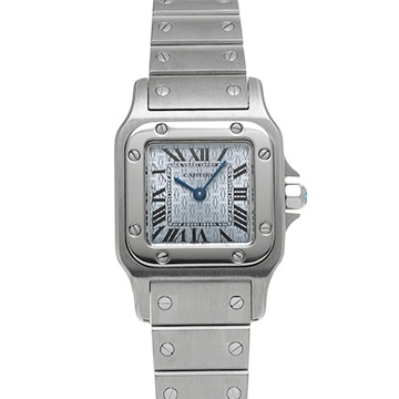 カルティエ サントス ガルベ SM W20064D6 ブルー レディース 時計 【中古】【wristwatch】
