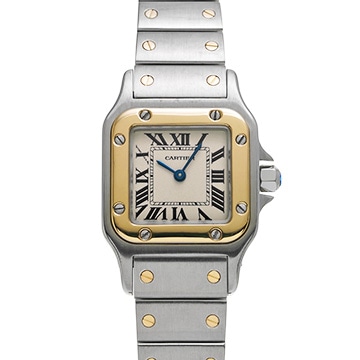 カルティエ サントス ガルベ SM W20012C4 アイボリー レディース 時計 【中古】【wristwatch】