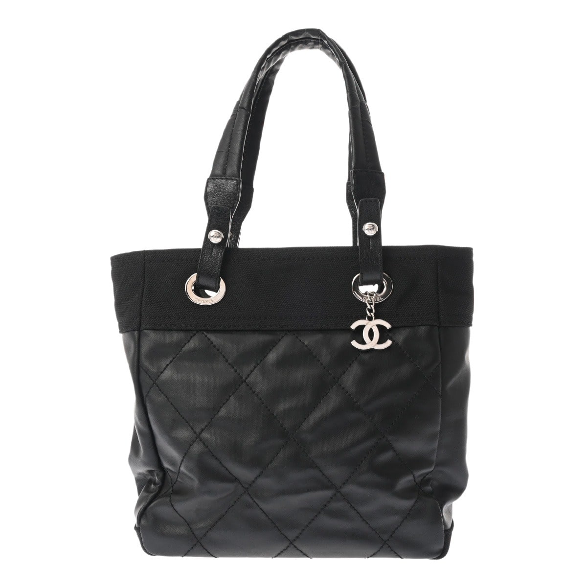 シャネル トート PM パリビアリッツ ブラック A34208 コーティングキャンバス レディース バッグ 【中古】【bag】