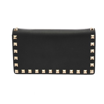 ヴァレンティノ チェーンショルダー ブラック レザー レディース バッグ 【中古】【bag】